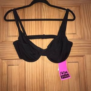 Swim System Black Bathing Suit Top Size 38D